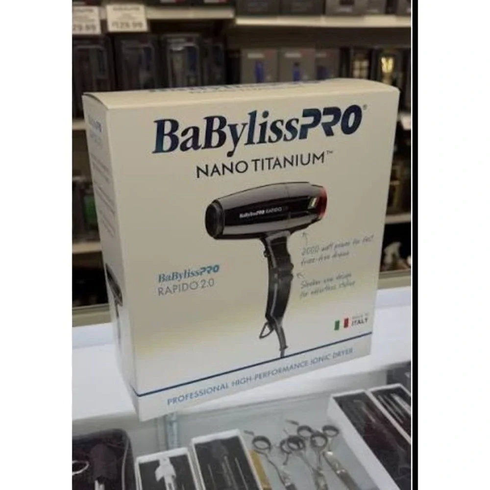 BaBylissPRO Rapido 2.0 Nano Titanium Hair Dryer Black 2000W 91676744